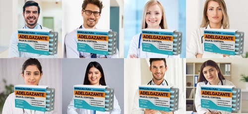 Persone sorridenti con libri di dieta per la perdita di peso.