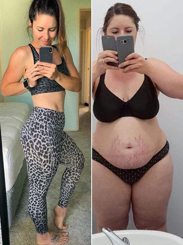 Prima e dopo il percorso di fitness e salute.